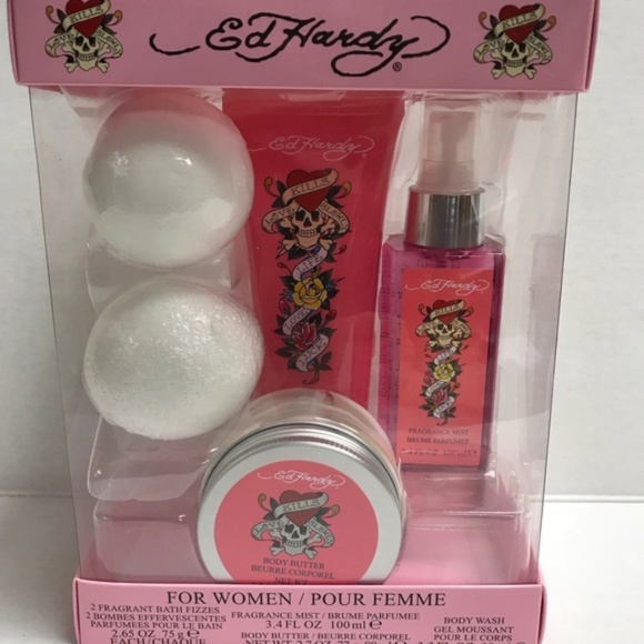 Ed Hardy Other - Ed Hardy Fragrance Set Body Mist Wash Butter bomb